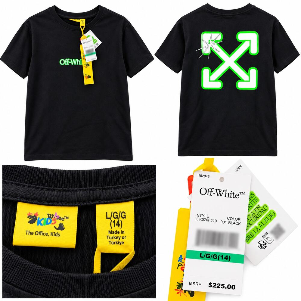 itle: Off-White™ Kids Black T-Shirt – L/G (14) – New with Tags